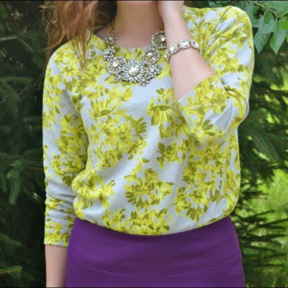 J. Crew photo floral sweatshirt size Small